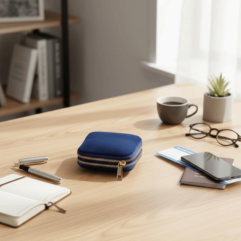 Sac de Rangement pour Bijoux Double Couche Boucles d'Oreilles Velours Porte-Bijoux Pochette Sac d'Emballage pour Bijoux Vacances