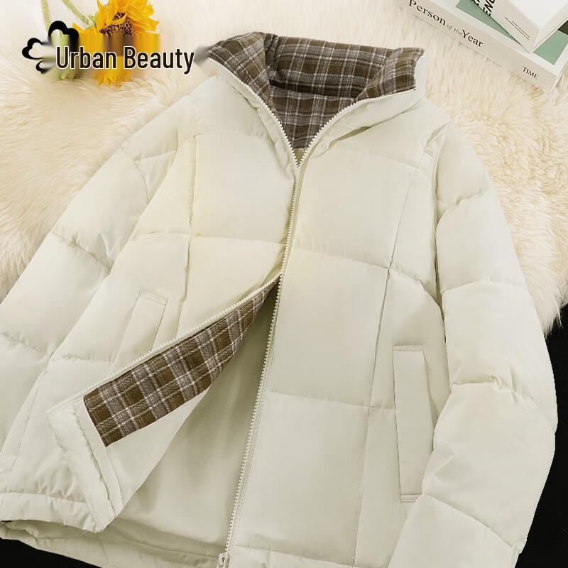 

Women s Plush Lined Stand Collar Puffer Jacket XL