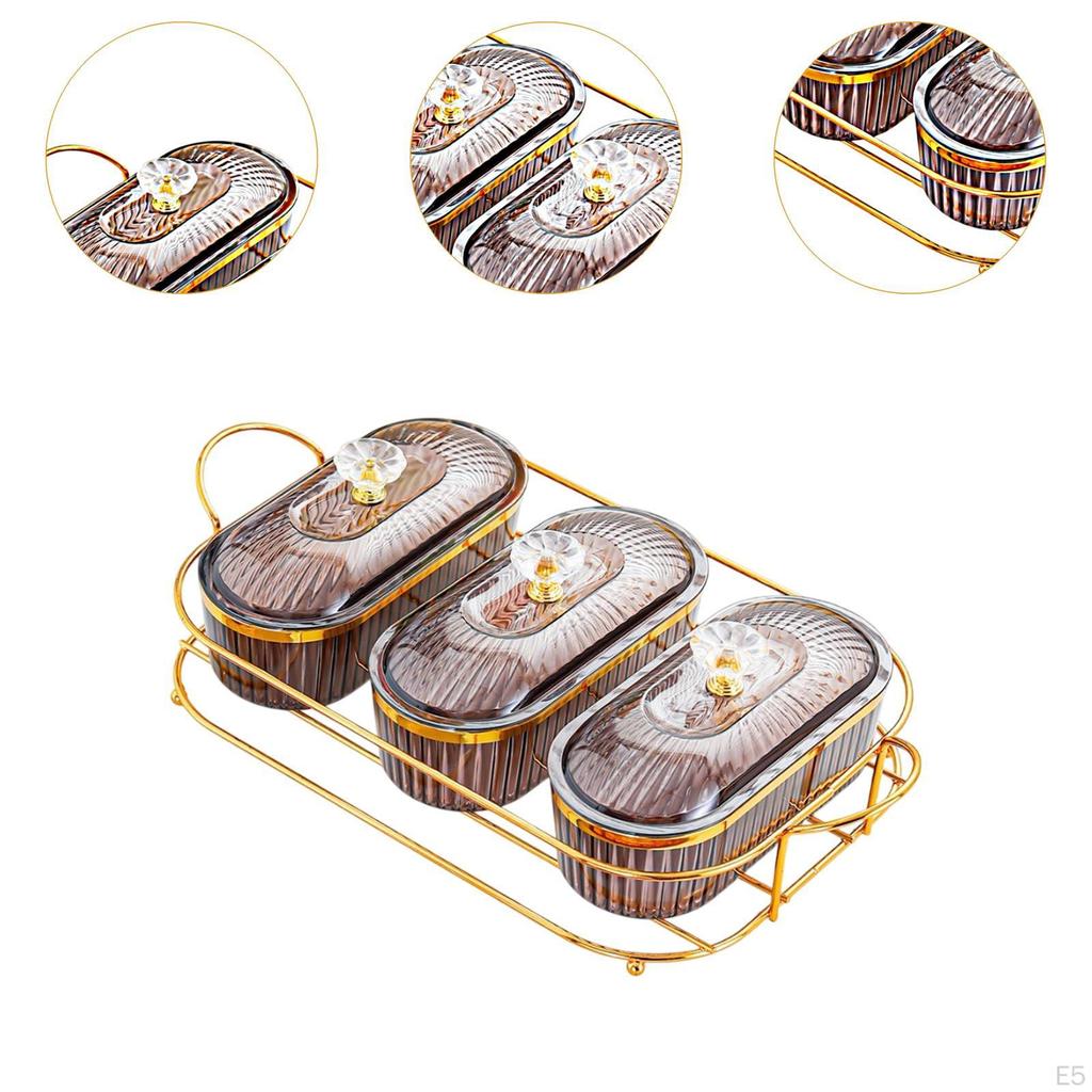 Dried Fruit Bowl with Lid, Snack Tray, Wedding Decoration, Sealed Sugar Bowls, Freshness