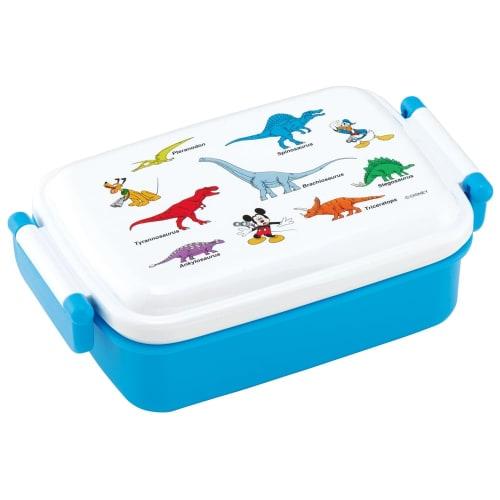 Skater Kids' Lunch Box, Single Tier, 450ml, Dome-Shaped, Disney Mickey Mouse & Friends Dinosaur Design, Antibacterial, Made In Japan (RBF3ANAG-A)