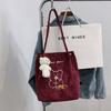 Women's bag corduroy new shoulder bag fashionable sweet handbag bucket bag