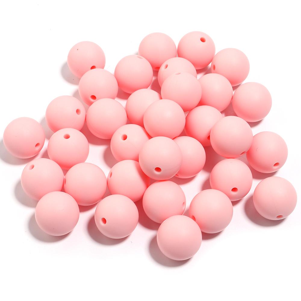 20pcs/Lot 12 15mm Candy Color Round Acrylic Imitation Silicone Beads Round Spacer Loose Bead for DIY Jewelry Making Accessories