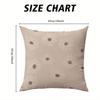Beige Floral Square Jacquard Pillow Cover for Sofa Office Waist Cushion Cover Home Decorative Pillowcase