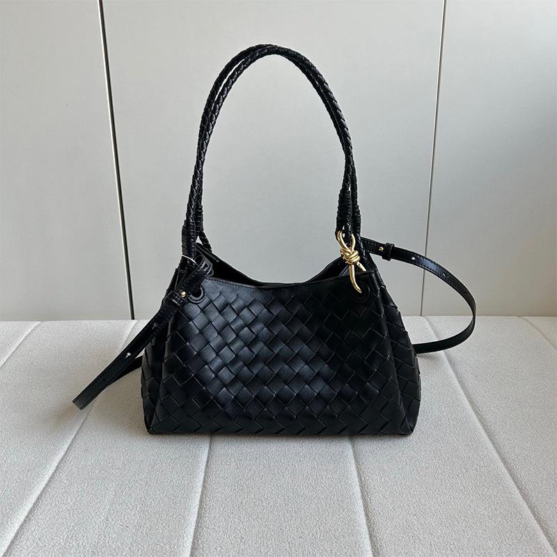 Женская плетеная сумка-ведро кроссбоди большой вместимости из коровьей кожи высшего слоя - Стиль Шу Ци ручная работа из натуральной кожи корзина для овощей 7890₽