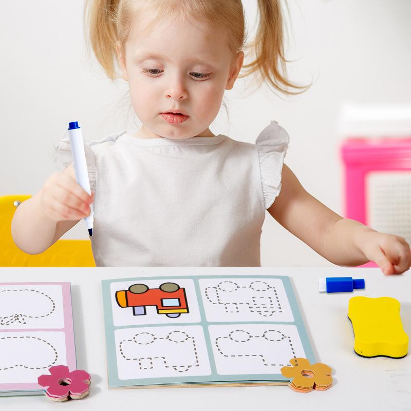 Children Montessori Drawing Toys Step By Step Drawing Pen Control Training Focused Game Set Learning Educational Toys For Kids