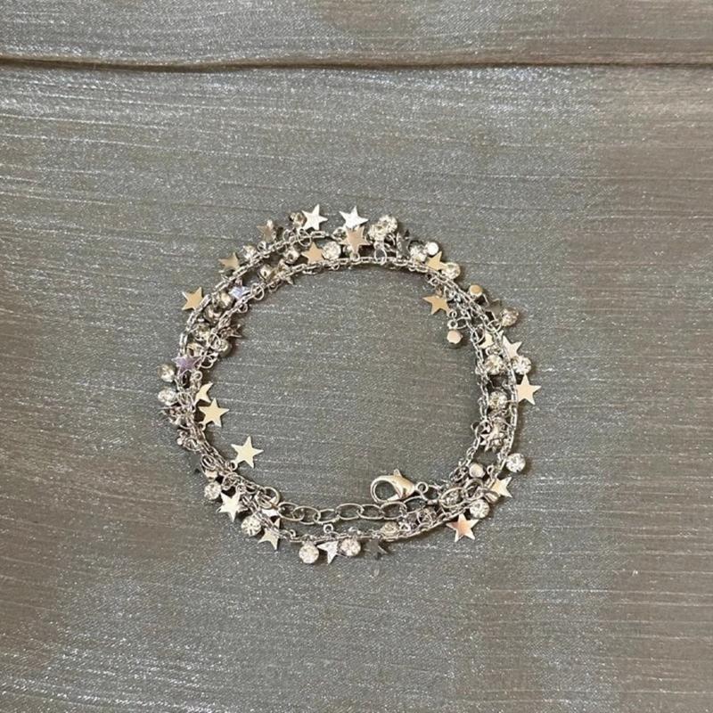 Fashionable Alloy Necklace Pentastar Charm Clavicle Chains Versatile Star Bead Choker Accessory Jewelry for Women