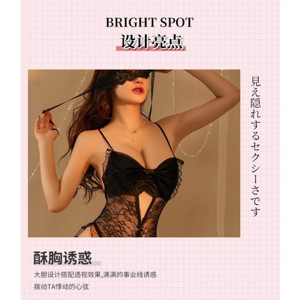 Sexy Underwear, Sexy Suspenders, Lace Temptation Hollowed Out Open Onesie, Hot Uniform Pajamas Women's Suit Wholesale
