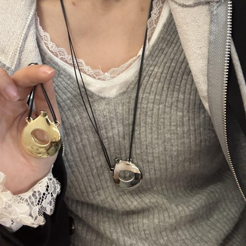 Leather Rope Vase Pendant Necklace Korean-Style Chain Necklaces Fashion Long Sweater Chain