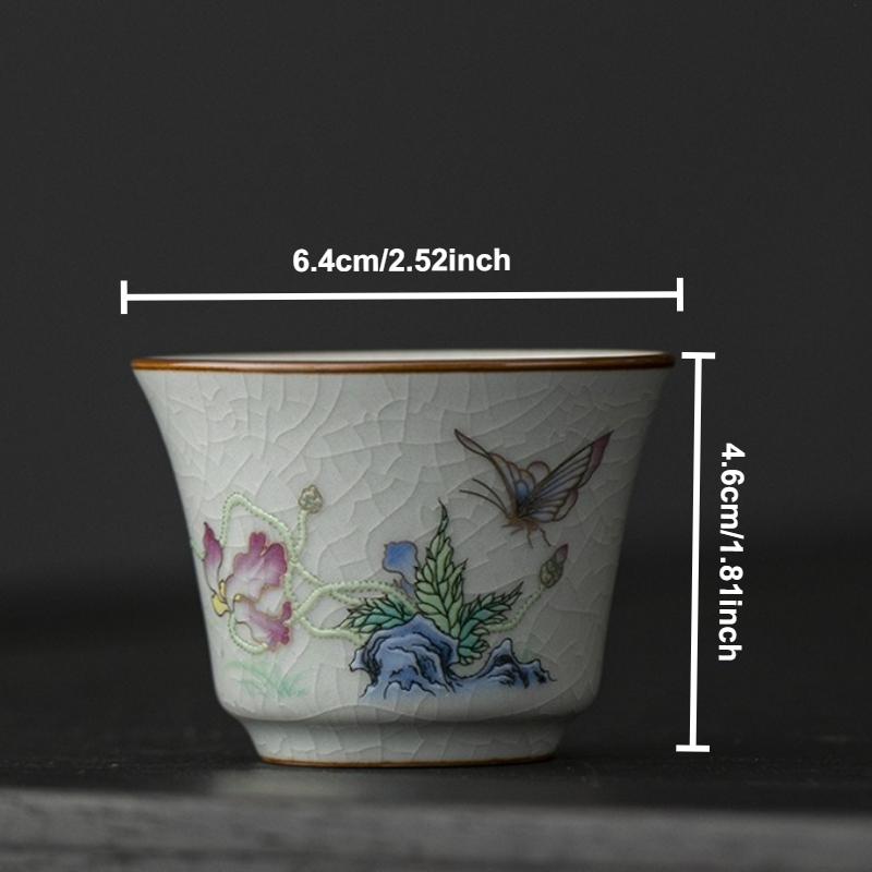 Ru Klin Porcelain Teacup Chinese Kung Fu Gongfu Master Cups Ceramic Retro Tea Bowls Tea Ceremony Teaware Set Household Drinkware