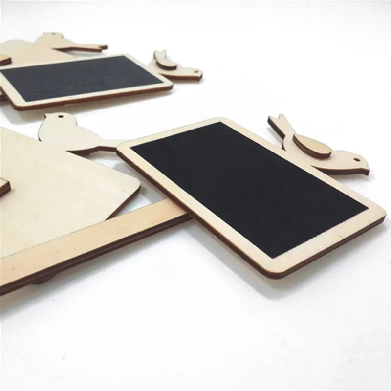 10PCS Blackboard Set DIY Christmas Floral Decoration Message Board Wooden Craft Home Decor Insert Card Writing Tool