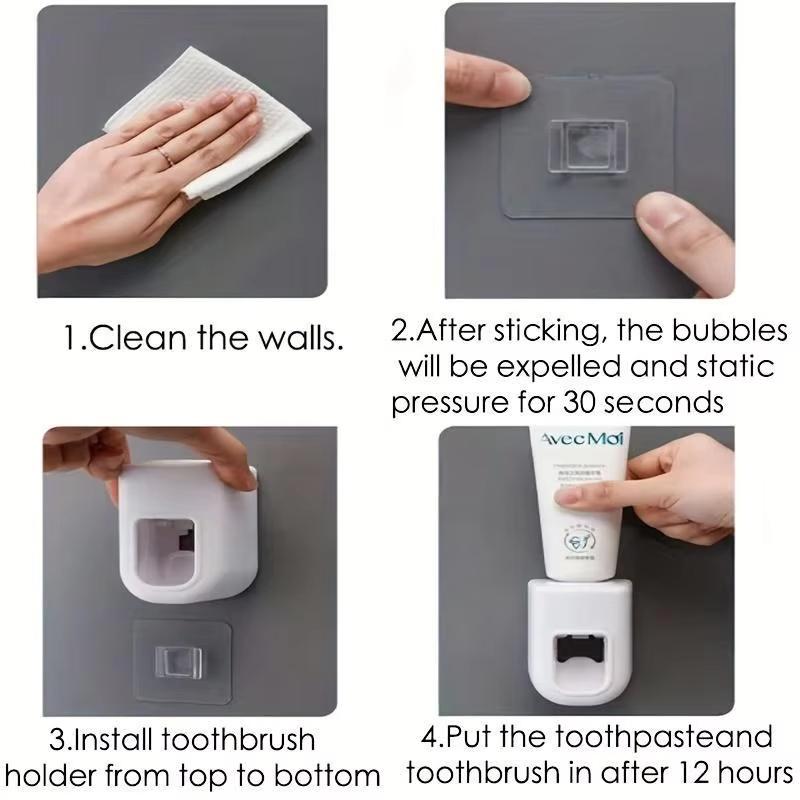Waterproof Automatic Toothpaste Dispenser Wall Mount Toothpaste Squeezer Toothpaste Holder Bathroom Tools Accessories