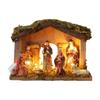 Holiday Decoration Compact Christmas Nativity Stable Religious for Shelf Decor