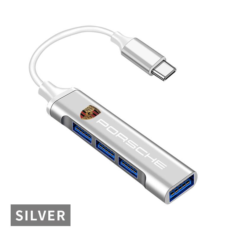 

1 шт. Адаптер Type-C на USB Многопортовый распределитель-хаб Для Porsche Boxster Cayenne Panamera Macan Cayman 911 918 996 917 991 Автоаксессуары серый