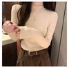 Korean-style gentle solid color long-sleeve knit sweater 2026 spring and autumn new soft and cozy inner layer warm base top for women