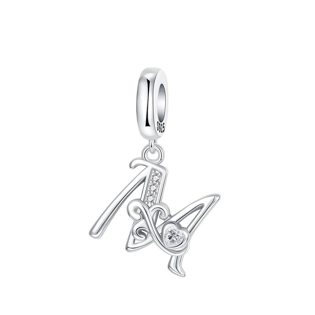 Originale DIY A-Z Alphabet Anhänger Perle Kupfer Eingelegter Zirkon Liebesbriefe Dangle Schmuck Geschenk Passend für Armreif