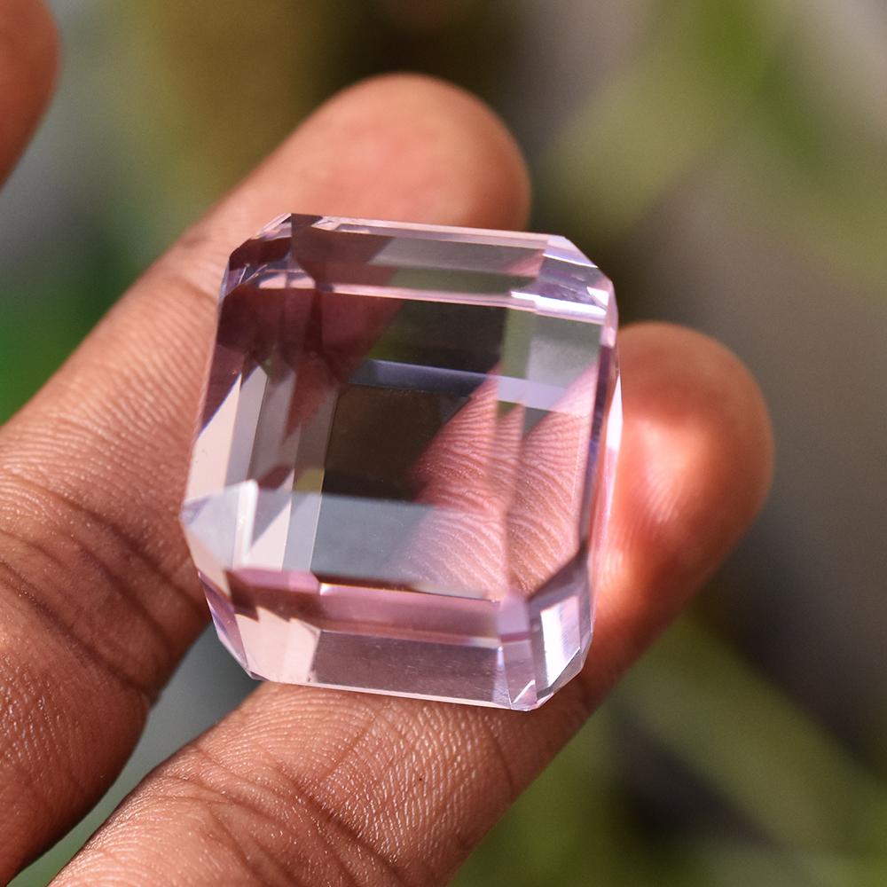 138 Ct Big Cube Shape CERTIFIED Natural Pink Topaz Loose Gemstone For Collectors