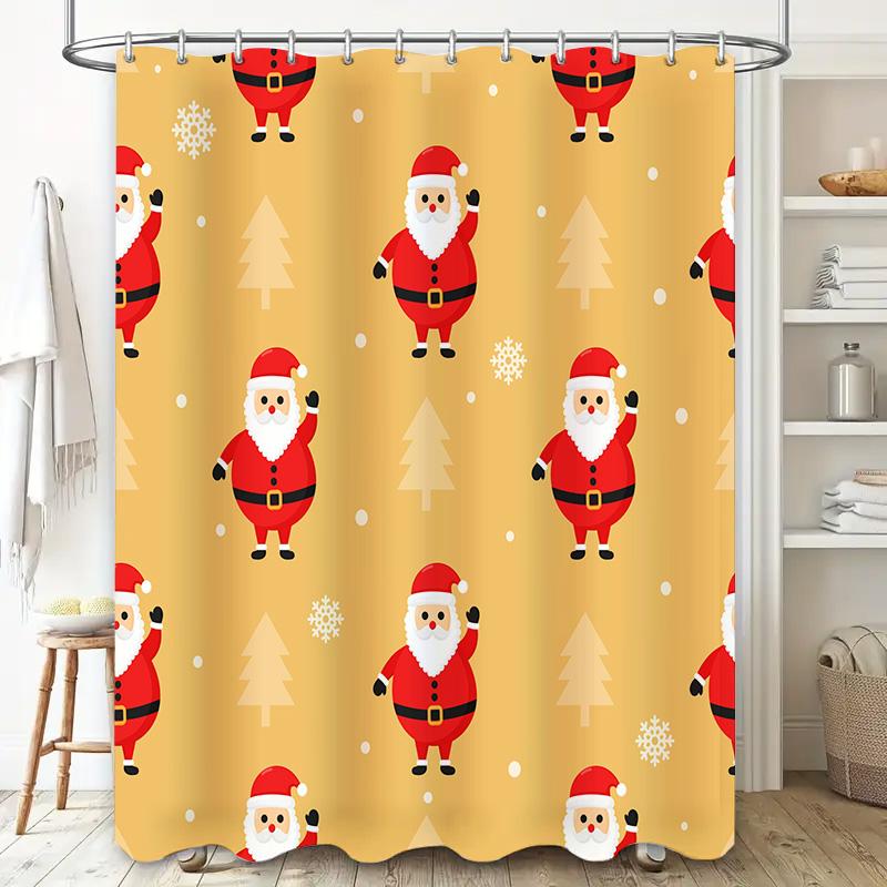 Santa Claus-themed shower curtains perfect for festive holiday decor