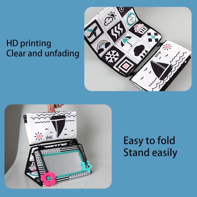 Baby Cloth Book Infant First Book Brain Developmental Shape Color Recognition Preschool Teaching Aid Squeak & Tearproof