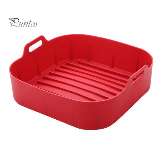 

Силиконовые вкладыши для противней с ручками для аэрофритюрницы Пищевой силиконовый вкладыш для духовки Антипригарное покрытие Многоразовые аксессуары для аэрофритюрниц объемом 4–6 кварт L красный