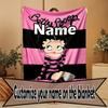 Custom Name Personalized Betty Boop Print Blanket, Home Decor, Bedroom, Sofa, Camping, Couch, Gifts for Birthday Christmas