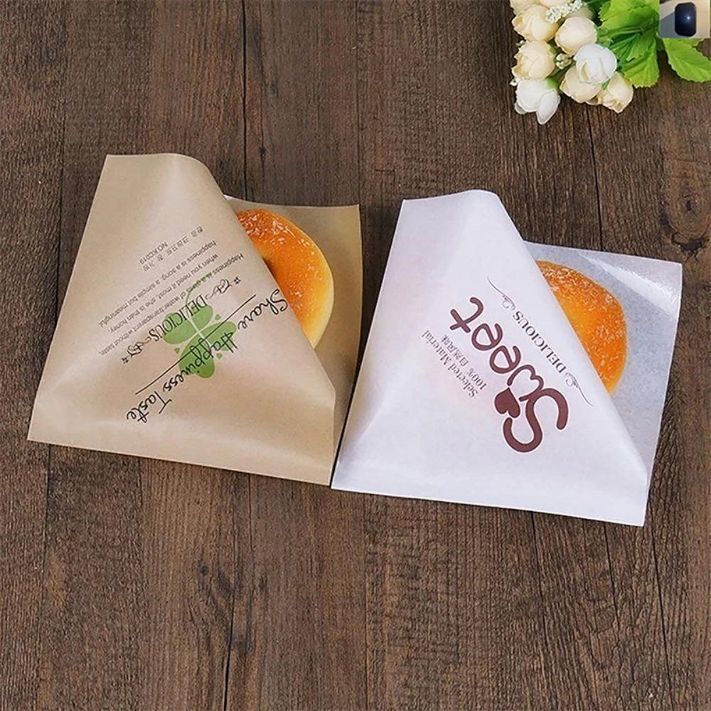 100Pcs 15x15cm Sandwich Wrappers Waterproof Disposable Hamburger Pouch Fries