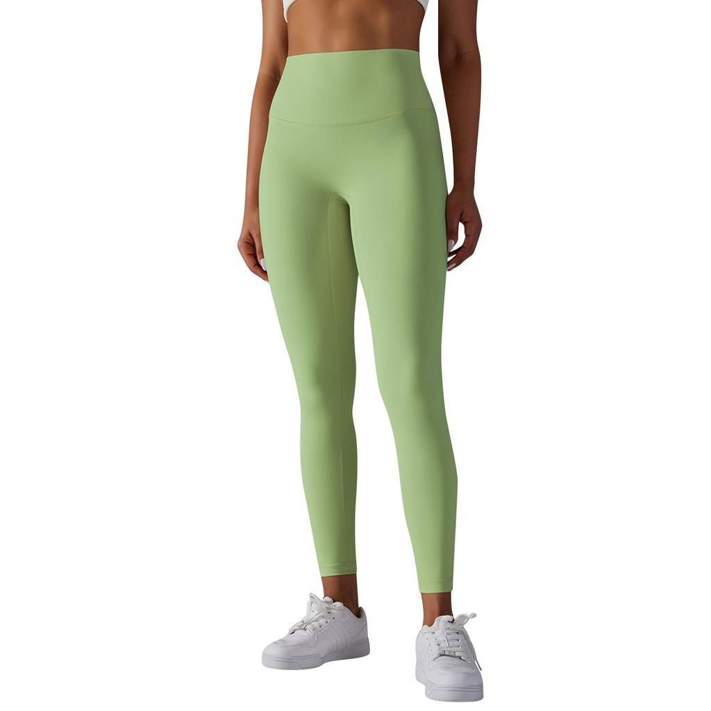 Women's Casual, Sexy And Comfortable Color Tight High-waist Elastic Sports Fitness Nine-point Yoga Pants