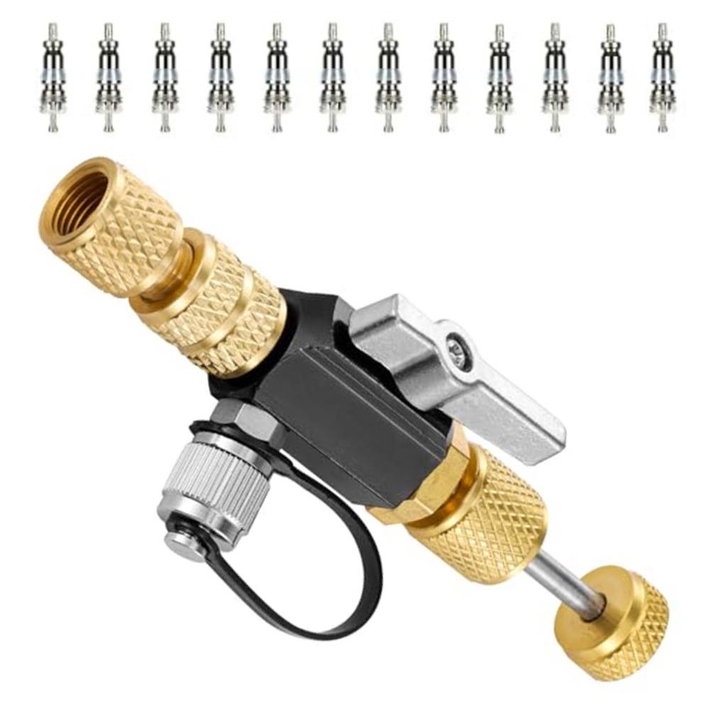 1 Set 1/4&5/16 In 1 Valve Core Removal Tool 20 Microns Vacuum-Rated Core Removal Tool Valve Core Disassembly Installation Tool