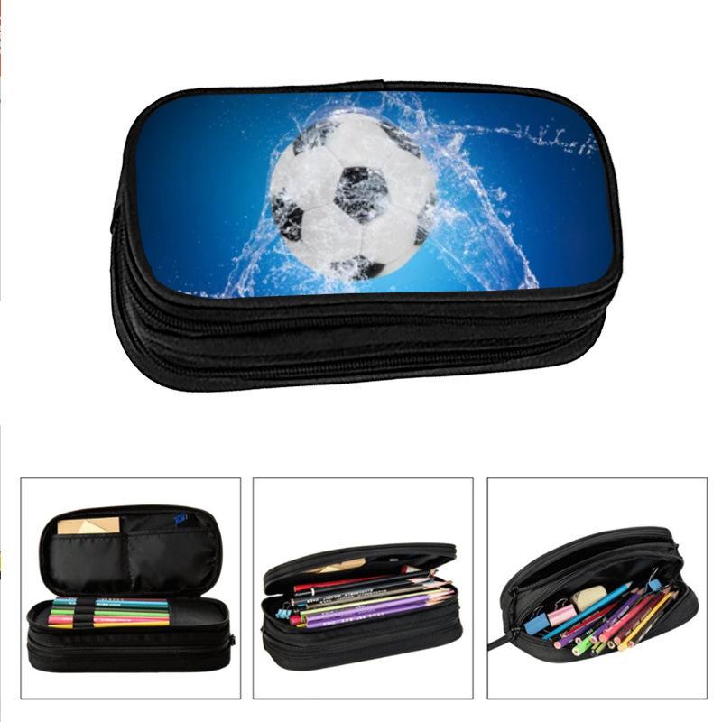 Trousse à Crayons Football Basketball Grande Capacité Multifonctionnelle Étudiants École Primaire Secondaire Fournitures Scolaires Trousse à Crayons Enfant Double Trousse à Crayons