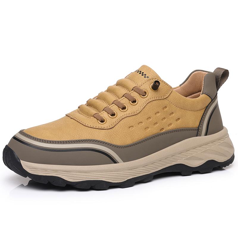 New Men'S Lightweight And Comfortable Hiking Shoes With Anti Slip And Wear-Resistant Rubber Soles Low Cut Lace Up Casual Shoes