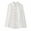 2025 Spring New Blouses Shirts Long Sleeve Turn Down Collar Office Lady White Blouse Shirt Women Tops J765