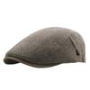 Men's beret with warm stripes for autumn and winter, warm and comfortable, suitable for outdoor windproof and cold insulation