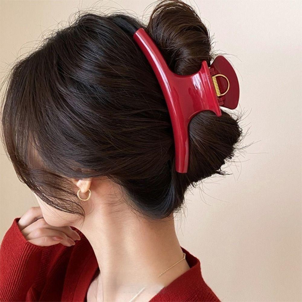 15cm Size Hair Claw Clip Arc Shaped Shark Clip Stylish Large Hair Clip  Women Use