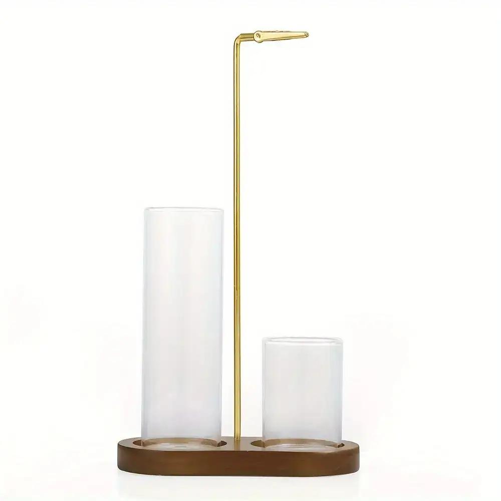 Incense Stick Burner With Stand Glass Holder Wooden Tray For Home Decor Yoga Meditation Aromatherapy Gift Catcher Base