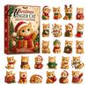 Holiday Decoration for Kids Christmas Cat Advent Calendar 24 Day Countdown with Cute Ornaments Gifts Children 2D Acrylic Kitty Decorations,
