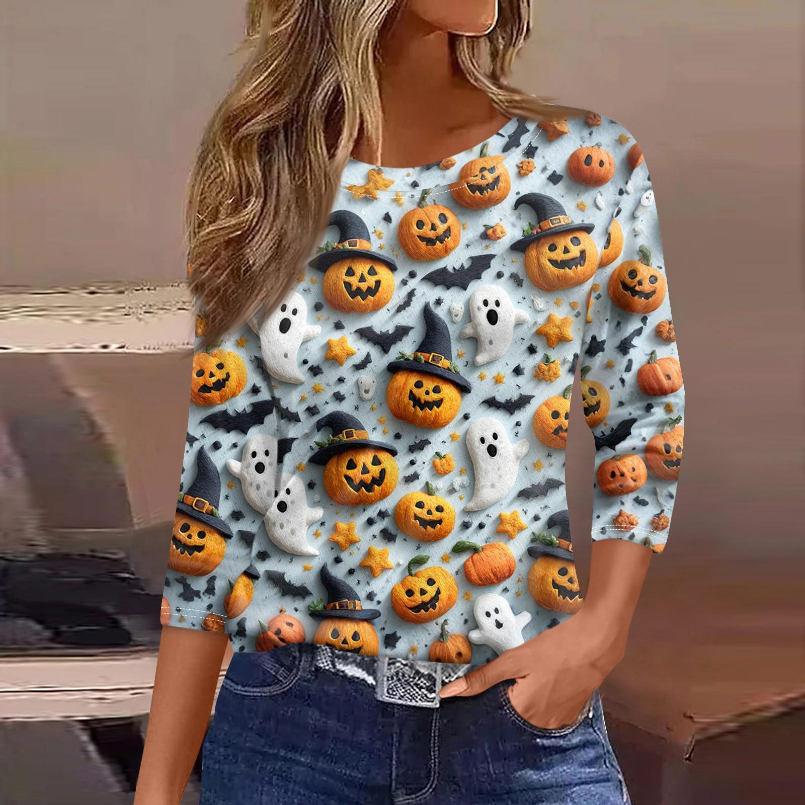 

Женская футболка, модная повседневная футболка с круглым вырезом и рукавом 3/4, свободная футболка с принтом, женская футболка S жёлтый