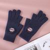 Thick Winter Men Two-finger Exposed Women Cashmere Games Playing Knitted Gloves Cartoon Fingerless Gloves Smiling Face Gloves