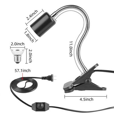 UVB E27 Pet Reptile Lamp Clip-on Bulb Lamp Holder Turtle Basking UV Heating Lamp Kit Tortoises Light Lizards Lighting EU Plug
