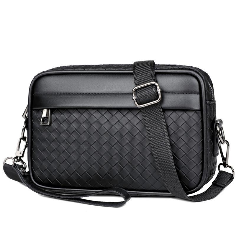 Men's Youth Casual Small Satchel Woven Small Square Bag Men's Bag Shoulder Bag Trend Korean Version Oblique Span Bag