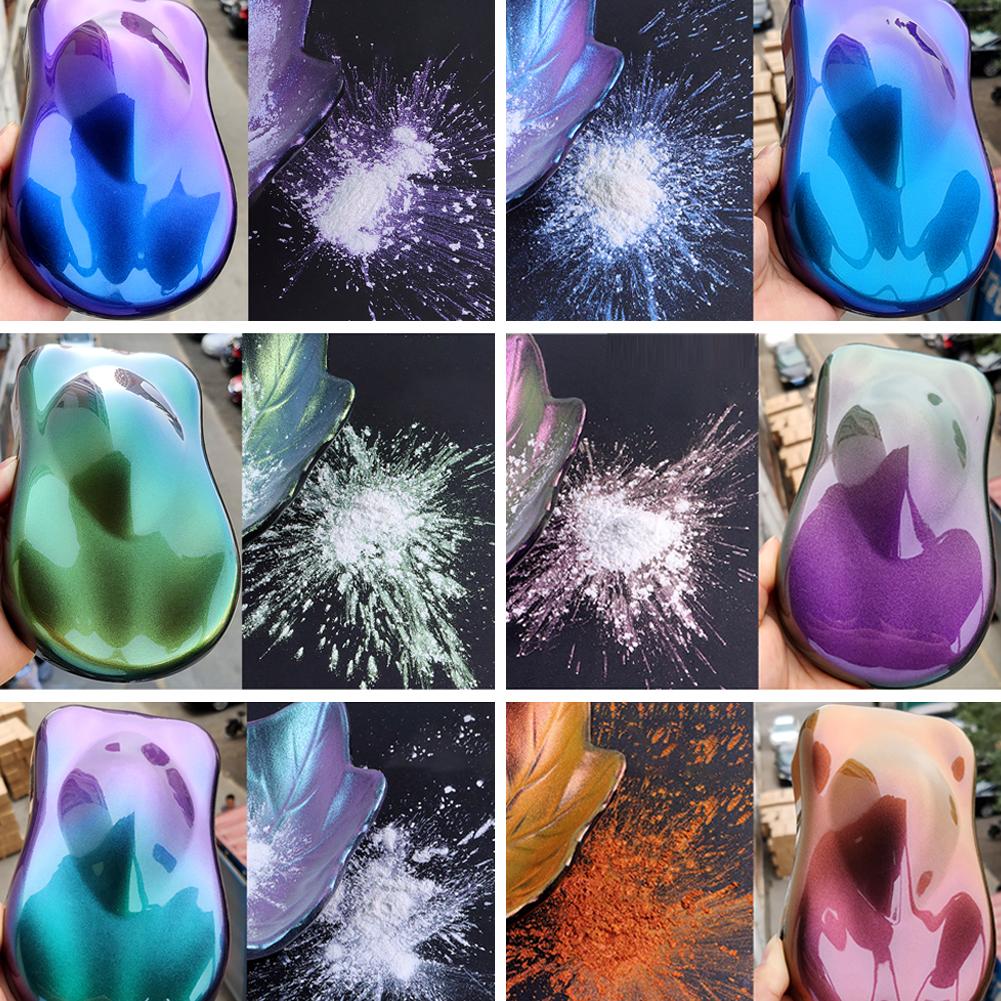 10g pulbere de pigment de cameleon pentru mașină, pigment care schimbă culoarea pentru decorarea mașinii, pulbere de pigment perlat, fard de ochi pentru unghii