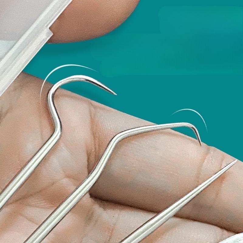 6Pcs/set304 Stainless Steel Portable Toothpick Interdental Crochet Set Tooth Picking Stuffing Artifact Portable Floss Needle Cleaning