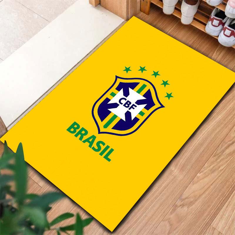 Brazil National Football Team Carpet Rug for Living Room Bedroom Home Sofa Decoration,Kids play Non-slip Floor Mat