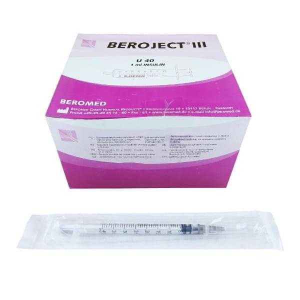 Insulin Syringe With Replaceable Needle 1Ml U-40 G27 (0.4X13) 100 Pcs
