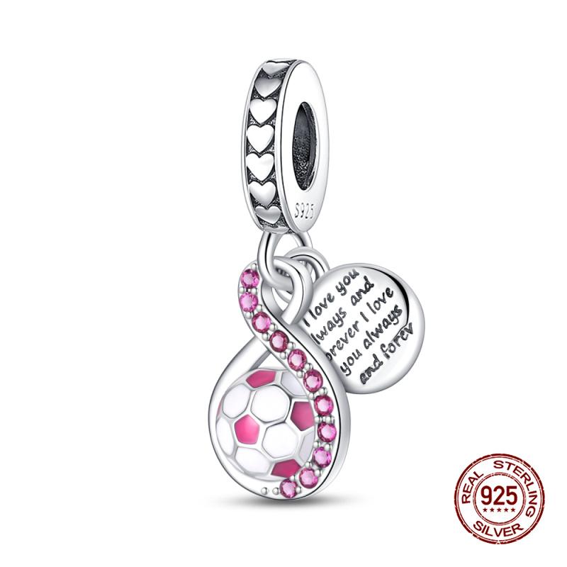 Charms Copper Fit 3Mm Original Bracelet Necklace Womens Sports Fitness Football Series Charms Diy Fine Jewelry Gifts