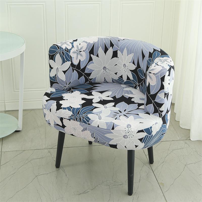 Large Curved Chair Seat Cover Elastic Low Backrest Chair Cover Universal Makeup Stool Cover Living Room Bedroom Lazy Sofa Covers