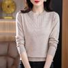 Modischer Strickpullover mit Rundhalsausschnitt und langen Ärmeln für Herbst und Winter, vielseitiges Temperament-Top