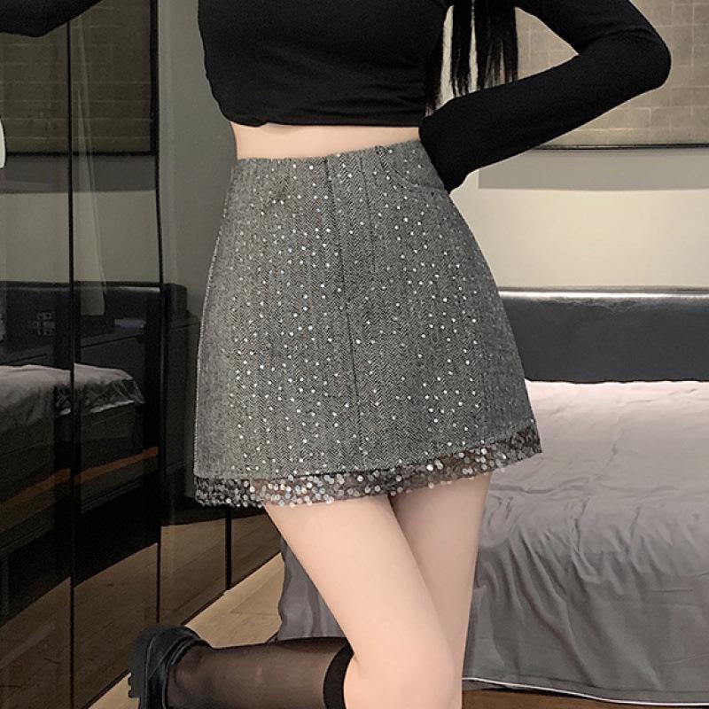 Sequin Pure Desire A-line High Waist Short Skirt, 2025 Spring/Summer Collection