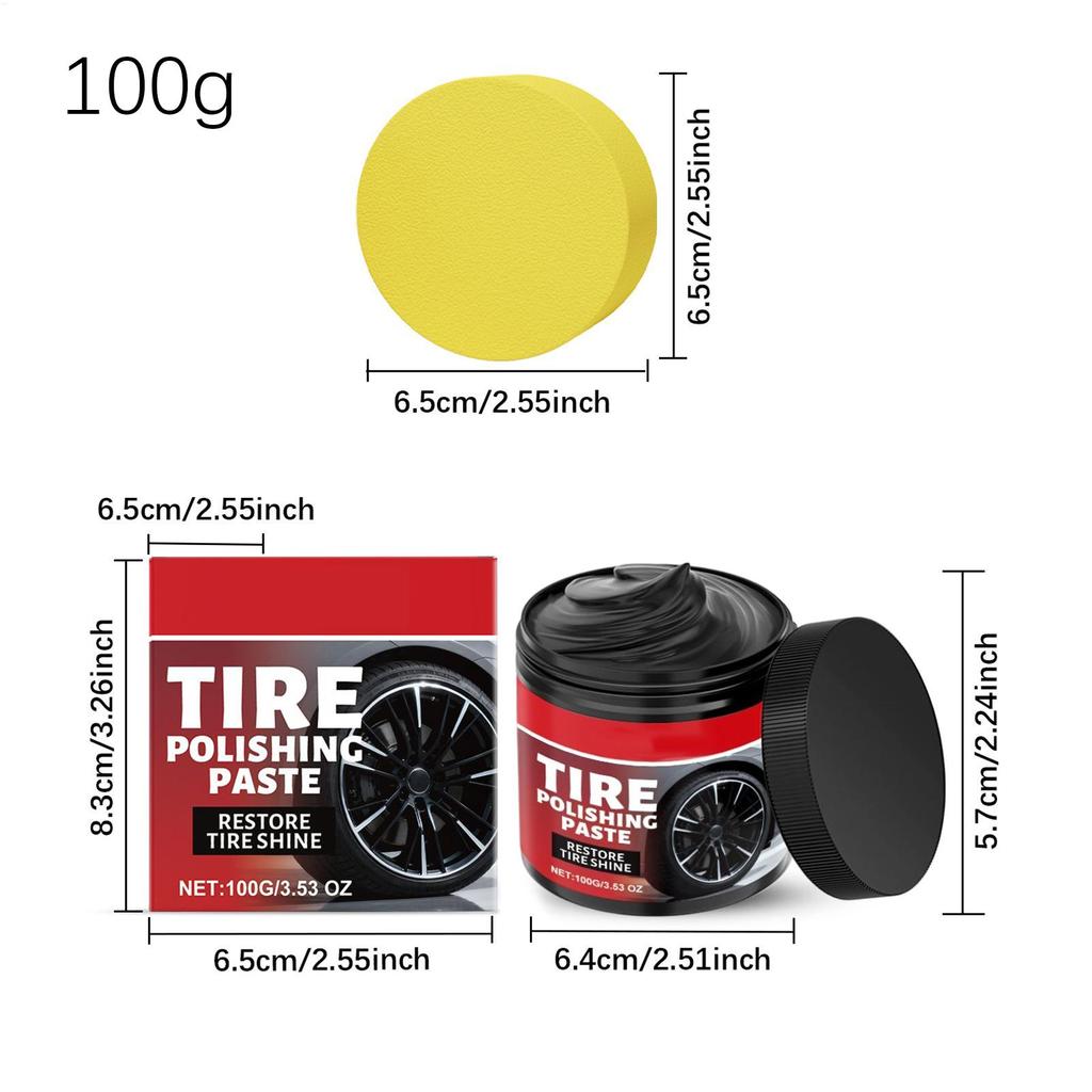 100g Schwarz Glänzend Reifenwachs Autoreinigungsprodukt Kunststoff Leder Wiederherstellungsmittel Autopolitur und Beschichtung Wiederherstellungsmittel