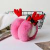 Adult Christmas Antler Shape Earmuff Outdoor Plush Ear Warmer Windproof for Girl