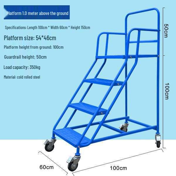 Mobile Extendable Ladder Truck for Warehouse and Supermarket Use