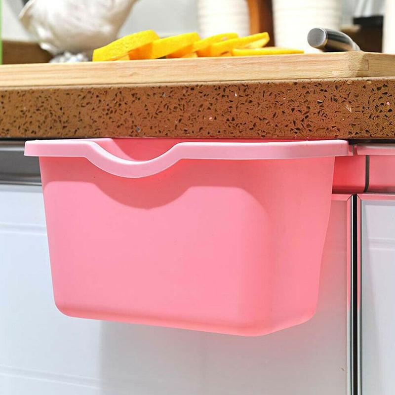 Kitchen Cabinet Door Hanging Trash Garbage Bin Can Rubbish Container Mini Waste Bins Household Rubbish Cleaning Tool Dustbin